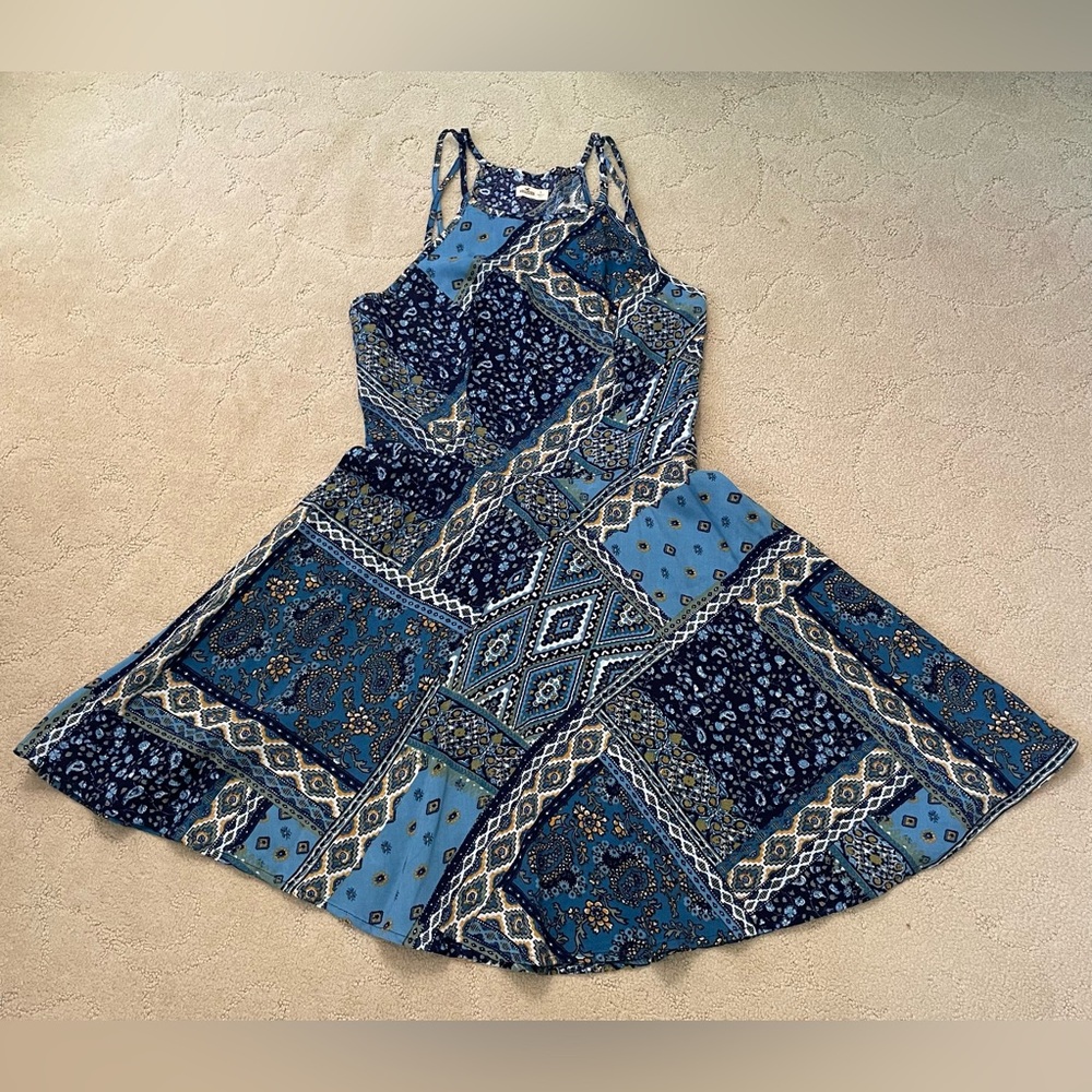 Hollister Blue Patterned Dress